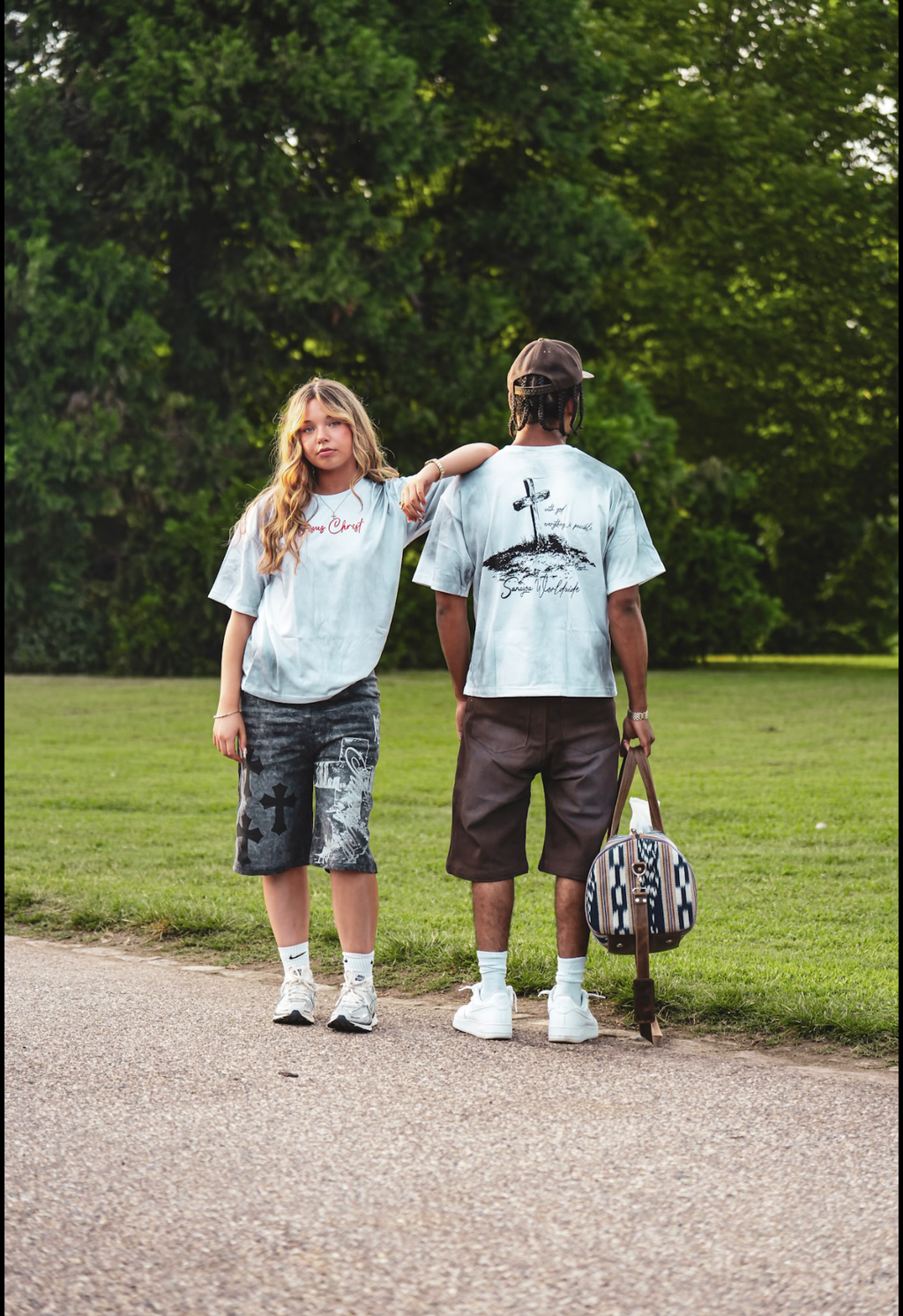 White worldwide tee