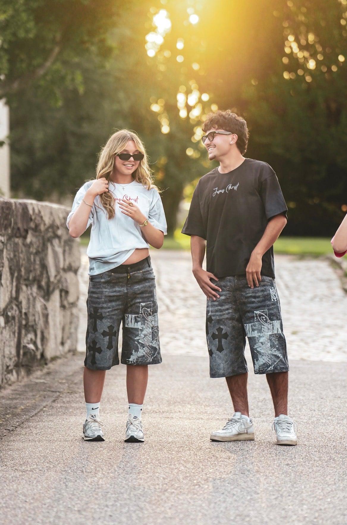 Black Graphic Shorts
