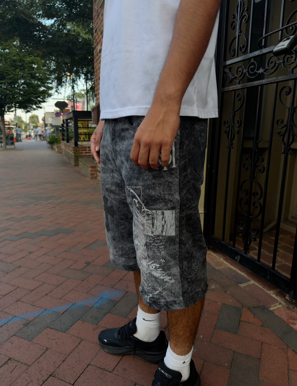 Black Graphic Shorts