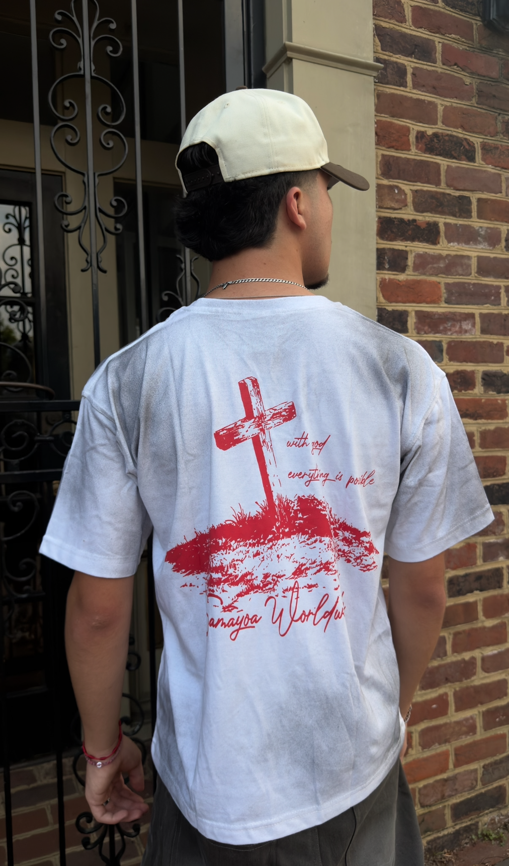 White Red Cross Tee